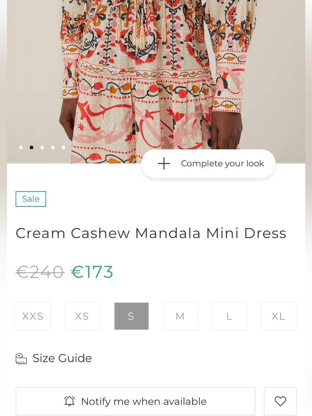 Farm Rio: Cream Cashew Mandala Mini Dress - Picture 10 of 11